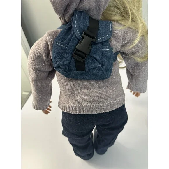 My Twinn Doll 23” Poseable 2005 Blonde Hair Violet Glass Eyes Dressed For School